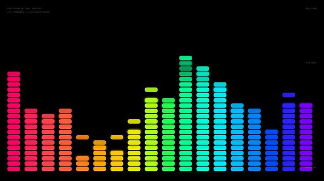 Glowing Neon Audio Equalizer Waveform Pink Spectrum Motion Graphic
