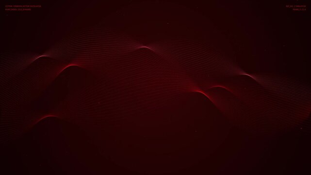 Crimson Red Vector Lines Flowing Abstract Wave Motion Graphic
