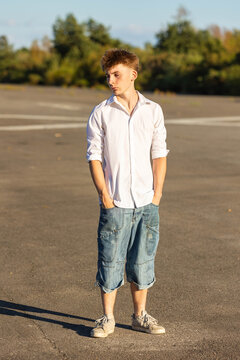 Teenager Denim Shorts and Shirt