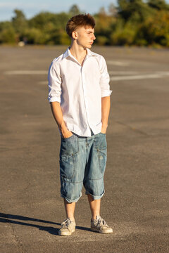 Teenager Denim Shorts and Shirt
