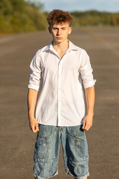 Teenager Denim Shorts and Shirt