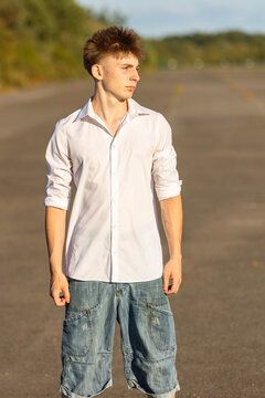Teenager Denim Shorts and Shirt