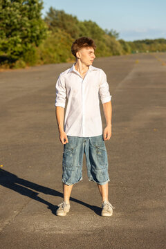 Teenager Denim Shorts and Shirt