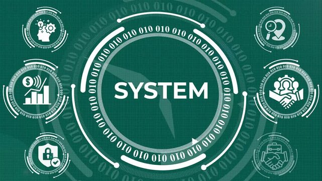 Abstract Digital System Management Interface HUD, Modern Corporate Technology and Data Integration Graphic,  Futuristic System HUD for Technology and Finance