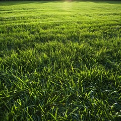 Fototapeta premium Sunlit Lush Green Grass Field Texture