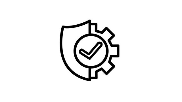 Security, safety, shield protection management icon animation. Secure, safe, protect, guard, privacy, defense manage animated symbol 4K animation on white background