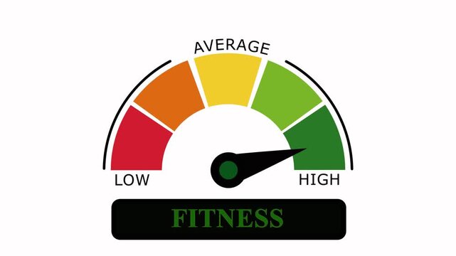 fitness Level Measuring animation. motion animation on a transparent background alpha channel. Motion graphics of level miter concept.4K animation