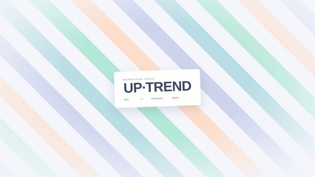 Dynamic motion of colorful diagonal stripes in animated video with vibrant uptrend visuals.