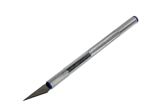 Precision craft knife with textured metal handle for accurate cutting