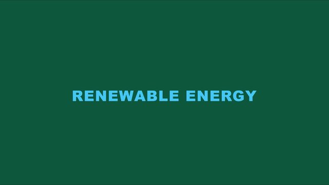 Renewable energy concept animation with rotating wind turbine on green 4k background, for sustainable power, and eco-friendly technology projects
