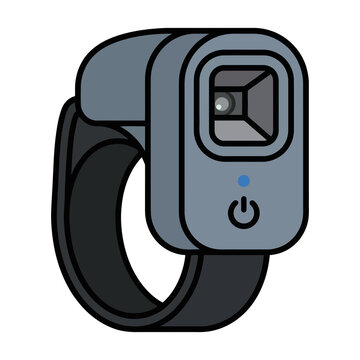 Wearable Ring Barcode Scanner Wireless Bluetooth Reader Vector Illustration