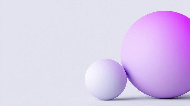 Minimalist 3D render of purple spheres