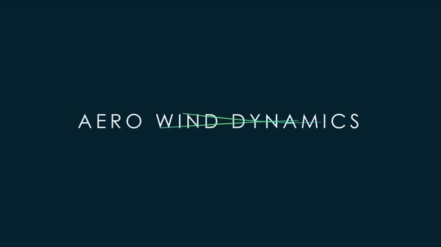 Aero wind dynamics minimalist motion title sequence for engineering and technology presentations animation 4k