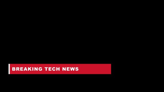 Breaking tech news lower third overlay for broadcast media and digital animation 4k