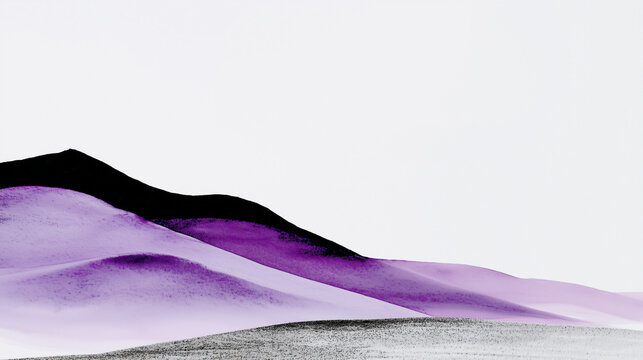 Abstract Purple Layered Waves on White Background