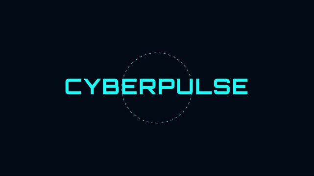 Cyberpulse digital animation with futuristic hud and glowing neon typography for tech branding and cyber security concepts 4k