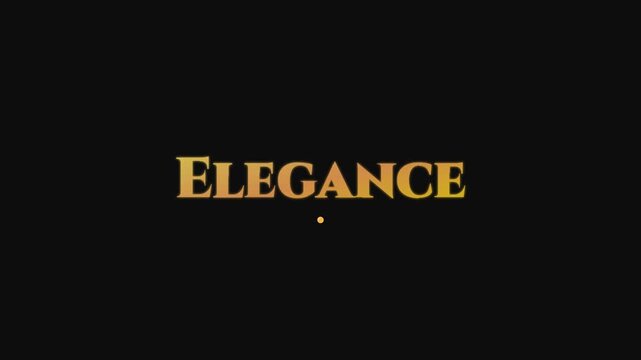 Gold typography title animation on 4k black background, for luxury branding, and event introductions elegance
