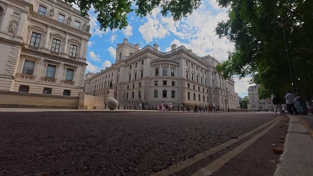 Timelapse of clouds above a government building in Westminster London