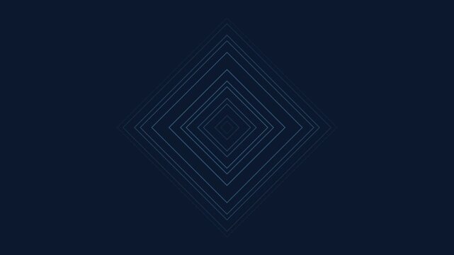 Geometric Diamond Patterns Animated in Deep Blue with Black Background for Corporate Branding