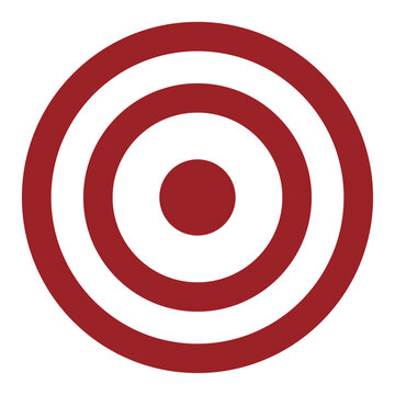 Retro Red Bullseye Target Icon Illustration