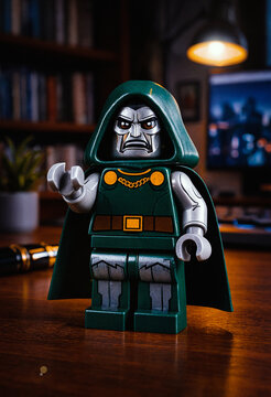 LEGO Marvel Figure, Doctor Doom (Victor Von Doom), Avengers Doomsday Character Collectible Macro Close-Up, London, England - August 2026