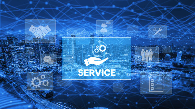 Customer service and support workflow with cooperation, communication, maintenance, and checklist icons for efficient service operation and user satisfaction Vouch