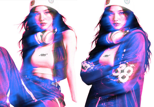 Halftone Glowing Y2K Effect