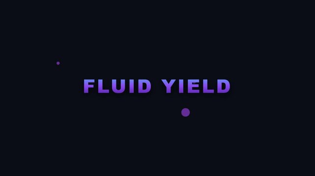 Fluid yield text animation with floating particles on dark 4k background, for modern corporate, branding and digital presentations