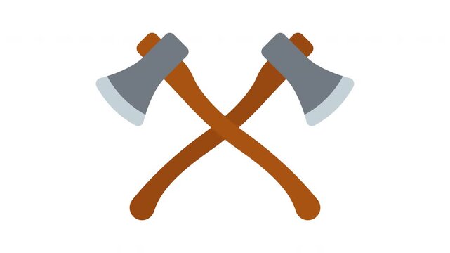 Axe icon animation. Simple animated crossed axes icon.