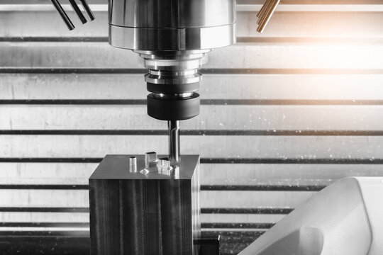Modern programmable metalworking CNC multifunctional milling drilling grinding tool automatic machine, tech industrial technology background