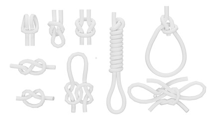 3d rendering of knots demo and rope patterns © santiago