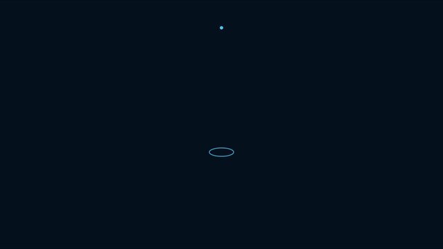 Minimalist loading spinner animation with pulsing blue circle on dark 4k background, progress indicator