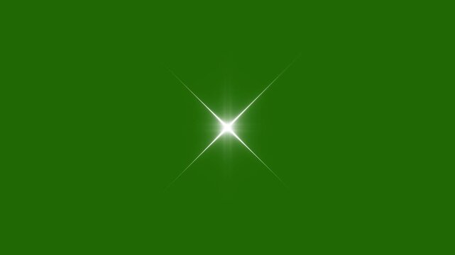 Doodle cartoon star twinkling, white star blinking animation, single star glitter, twinkling stars animation, twinkle animation, sparkling stars shine animation on transparent green screen, 4K and UHD