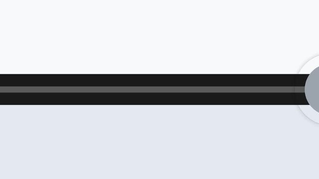 Minimalist horizontal timeline progress indicator animation with smooth circular nodes moving along a linear path with progress bar with flat motion animation