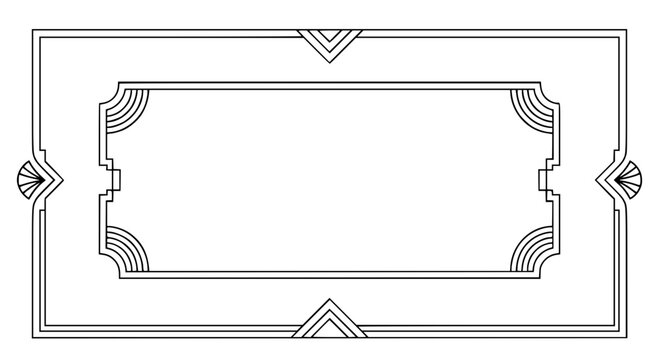 elegant art deco border design with geometric patterns and fan motifs vector 