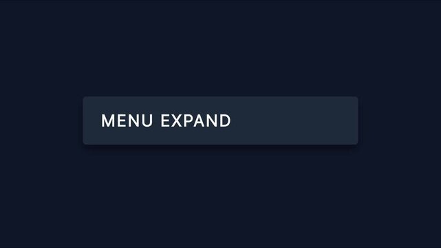 Menu expand button ui animation with smooth dropdown arrow interaction for modern website navigation and digital interface 4k
