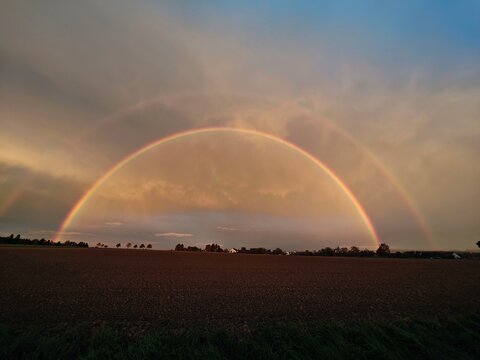 double rainbow over the rive