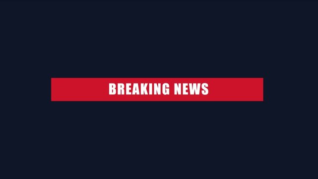 Breaking news lower third overlay for broadcast media and digital journalism animation 4k