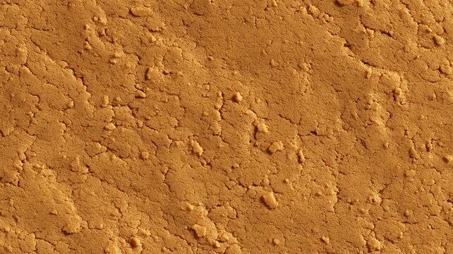 Cracked earth texture with rich ochre tones. Artificial intelligence image