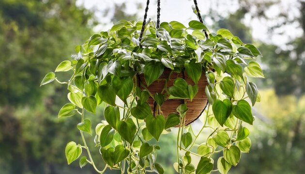 pothos hanging plant with tendrils