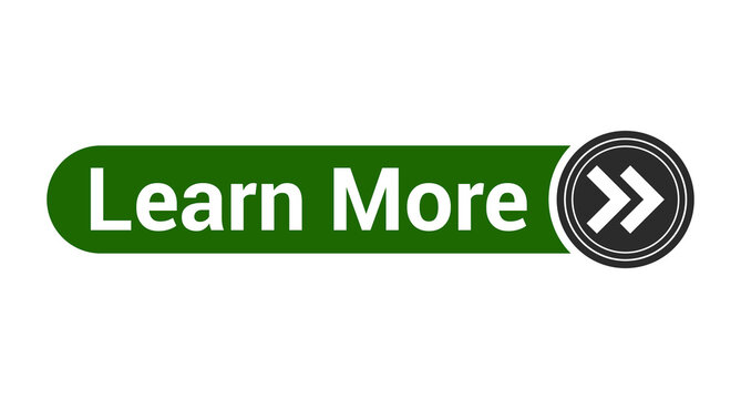 Learn More Button Icon with Arrow Navigation Symbol and Modern Call to Action User Interface Design