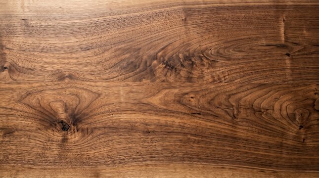 Detailed dark walnut wood grain texture with knots background backdrop