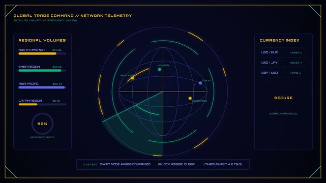Futuristic Motion Data Visualization with Dynamic Circular Graphs and Digital Interface.