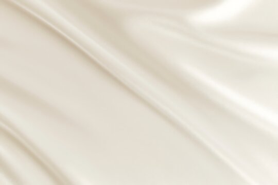 Elegant Light Beige Silk Fabric Fold Background with Smooth Gentle Waves