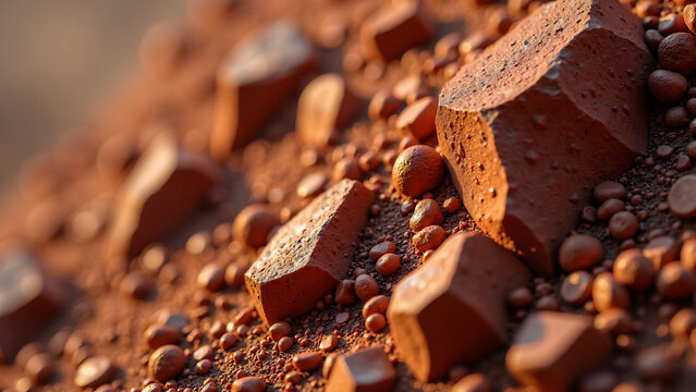 Bauxite Ore Close-Up for Industrial and Mining Use