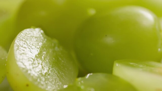 Spanish grapes, Chef cutting grapes with knife, preparing fruit salad or pie, fresh homemade dessert