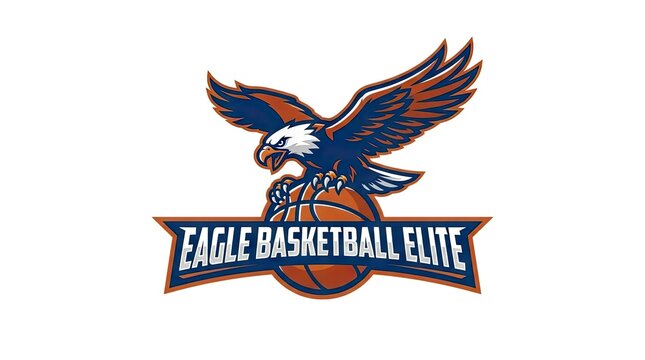 Eagle basketball elite logo with swooping bird