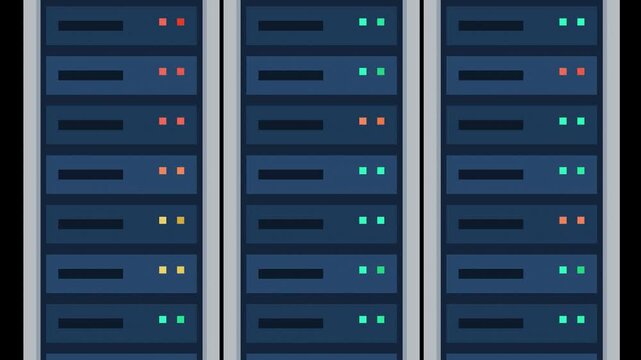 Close Up of AI Server Rack Status Lights