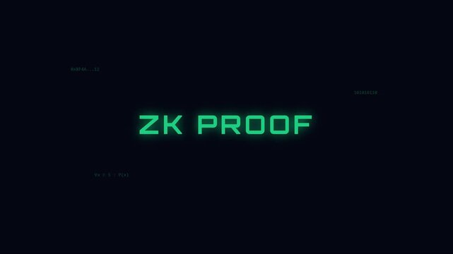 Zk proof zero knowledge cryptography concept with digital data security technology animation 4k blockchain