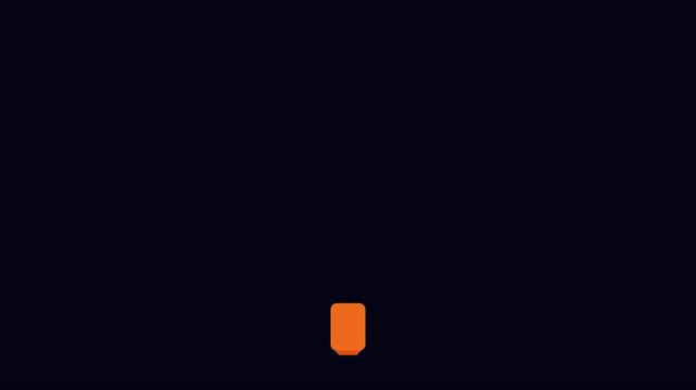 Minimalist orange loading spinner animation loop on dark 4k background, for ui progress, buffering